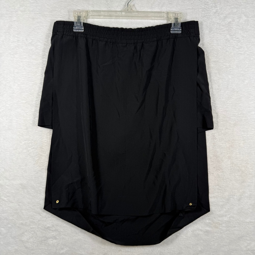 Diane von Furstenberg Black 100% Silk Layered Asymmetrical Skort Small